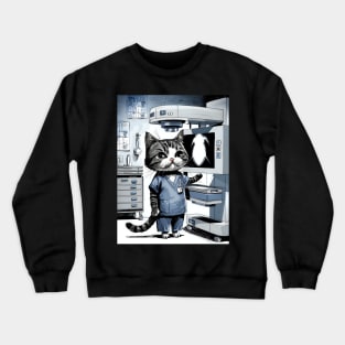 Cute cat radiologist Crewneck Sweatshirt